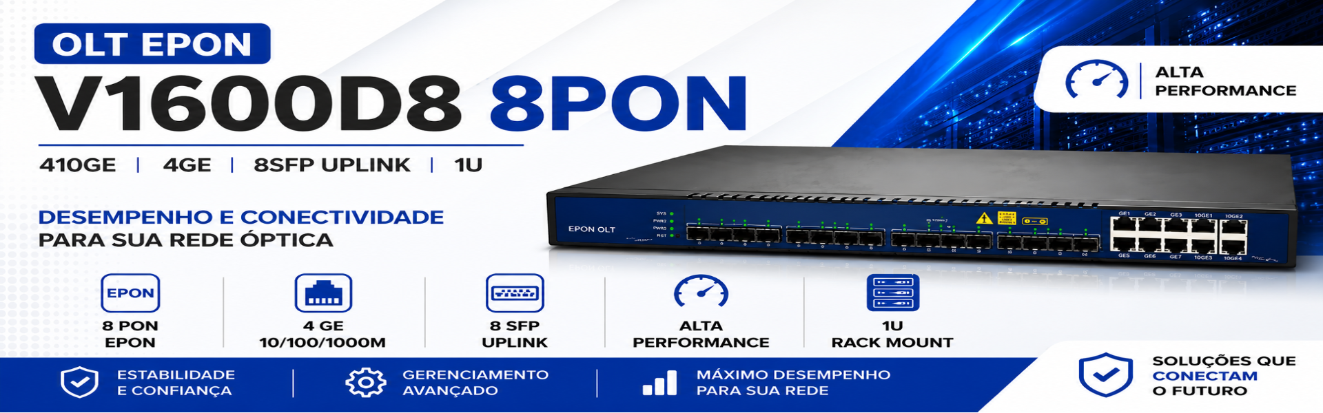 Promoção OLT GEPON V-Sol 8 V1600G1-b 2.5