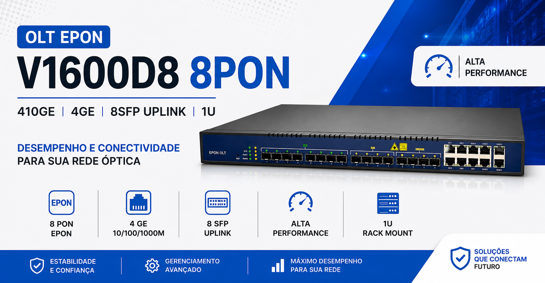 Promoção OLT GEPON V-Sol 8 V1600G1-b 2.5